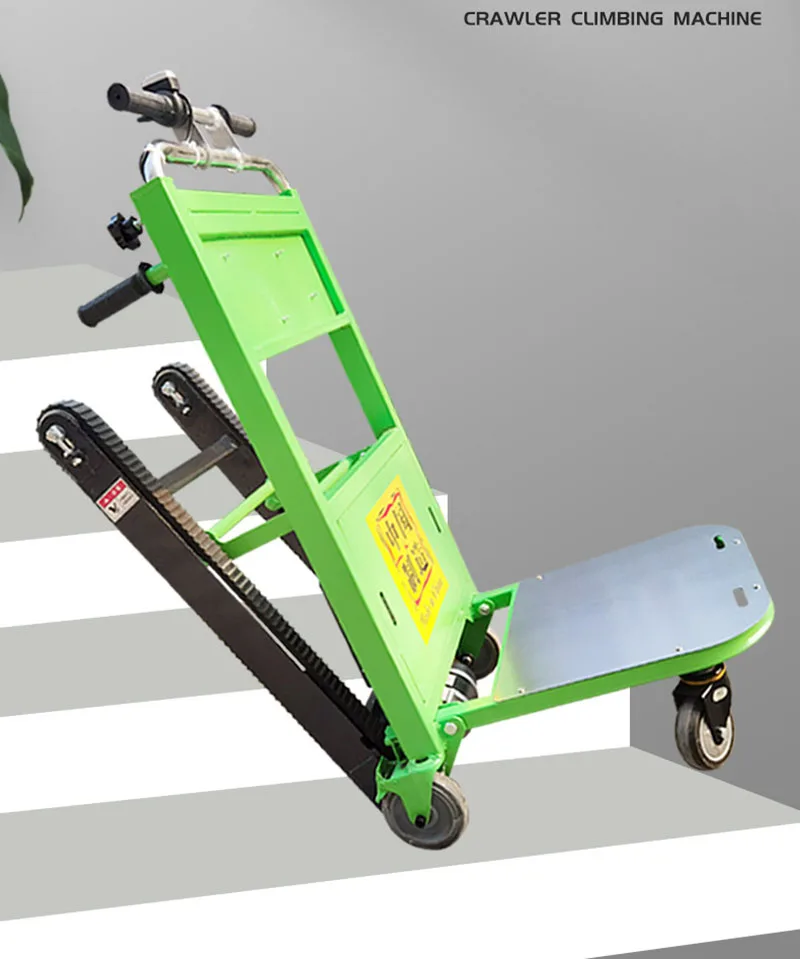 120KG Electric Stair Climbing Vehicle Cargo Handling Cart Crawler-type Up and Down Stair Climber Folding Hand Trolley 20A 24V
