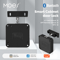 MOES Bluetooth Tuya Smart Wood Cabinet Lock App Remote Control Monitoring Keyless IC Card Unlock Door Locker Furniture Drawer