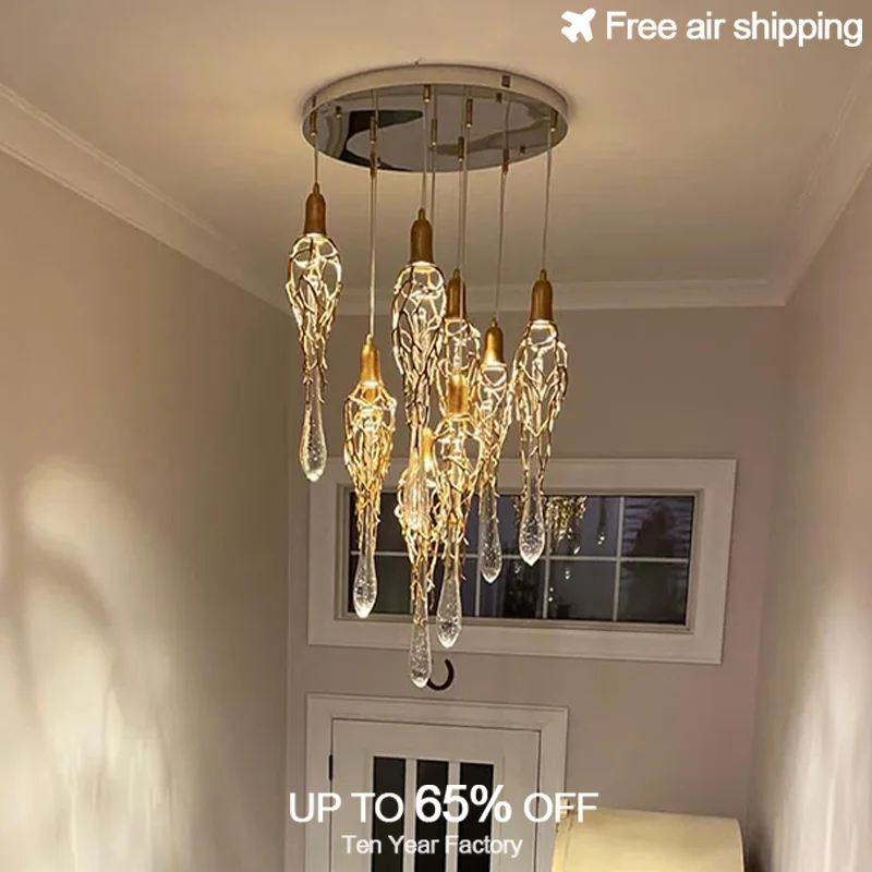 

Classic Elegant Copper Bronze Crystal Luster Chandelier Hanging Pendant Ceiling Light for Hotel Lobby and Home Appliance