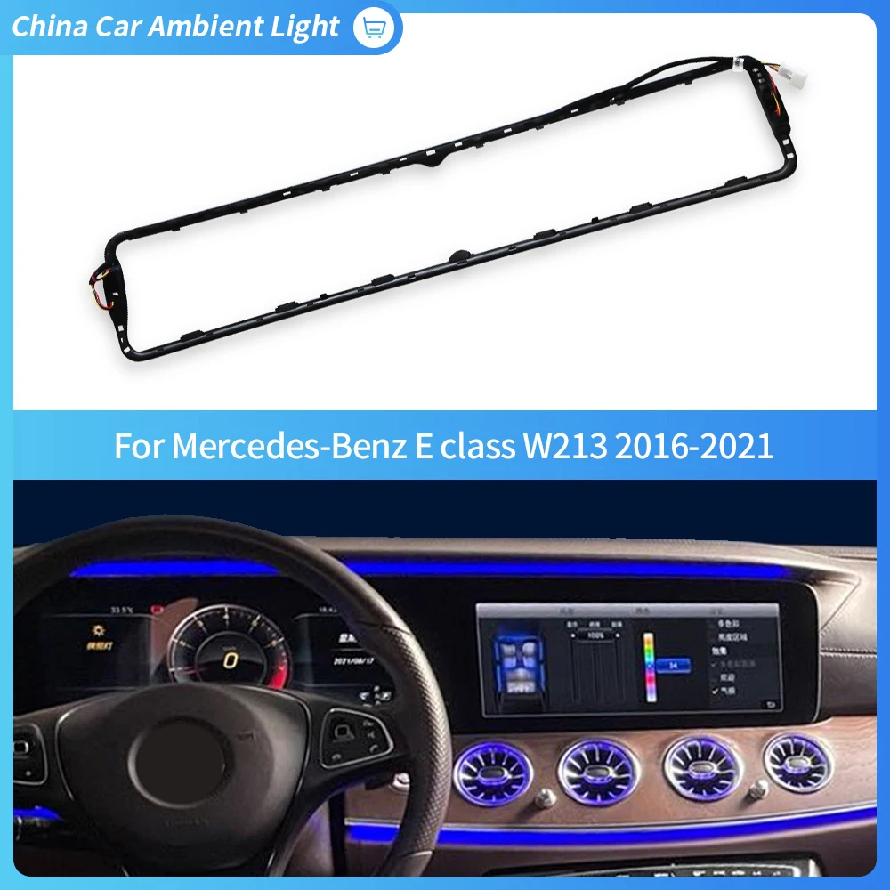 64 Colors Set For Mercedes-Benz E-Class W213 2021 Big Screen Instrument Panel Atmosphere Lamp LED Dashboard Ambient Light