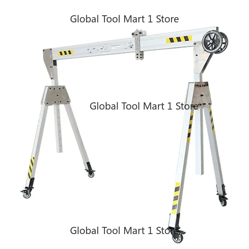 Light       1T-5T Foldable Aluminum Gantry Crane P-ortable Adjustable Mobile Mini Lifting Crane