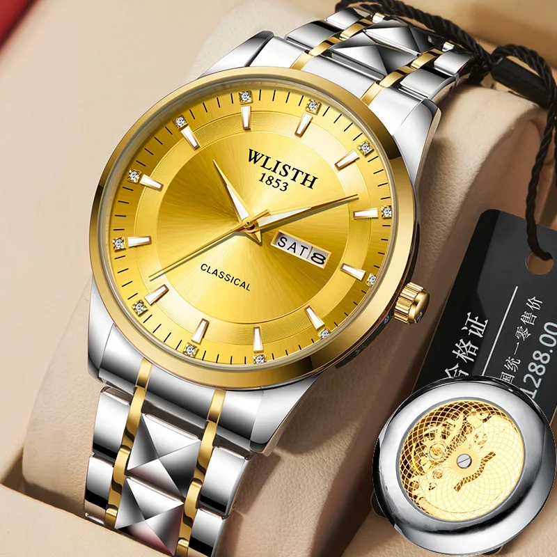 

Men’s *Business Casual Quartz Watch Waterproof Luminous Wristwatch with Calendar Automatic Mechanical-Style Design