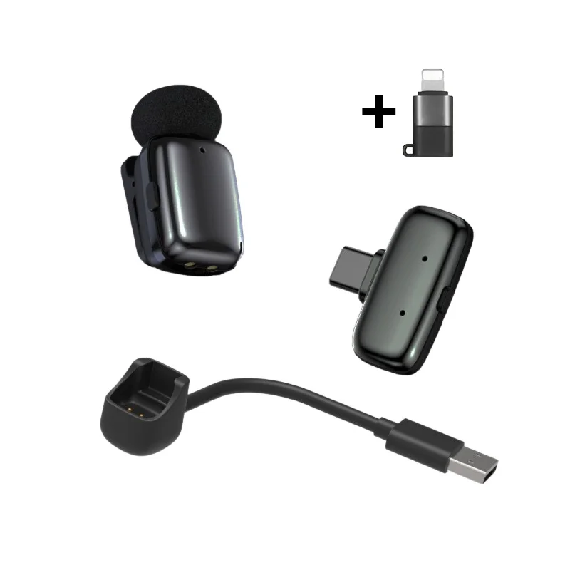 ميكروفون لاسلكي Lavalier ستيريو 2.4G ميكروفون خارجي مزود بخاصية إلغاء الضوضاء للهواتف الذكية وبث مباشر ومقابلة صغيرة #6