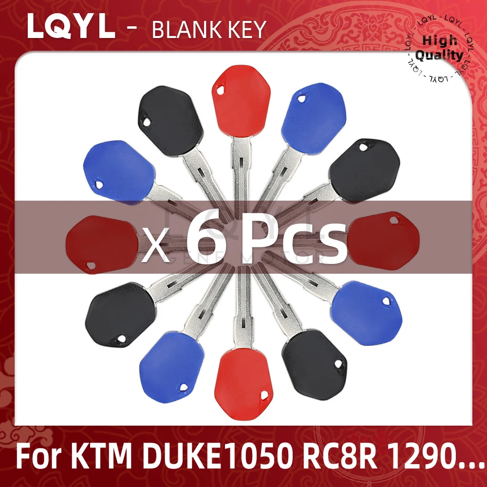 6Pcs New Blank Key Motorcycle Replace Uncut Keys For KTM 1050 RC8R 1190 RC8 R 1290 SUPER DUKE ADV Adventure Embry Uncut Blade