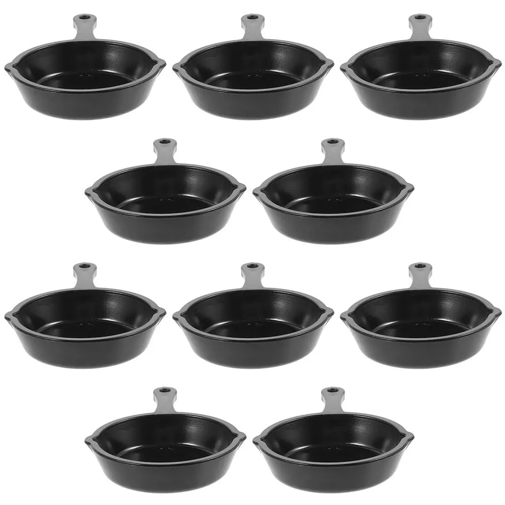 20 pçs frigideiras em miniatura para casa de bonecas cozinha mini panelas conjunto simulação acessório cozinha mini frigideiras de plástico brinquedo
