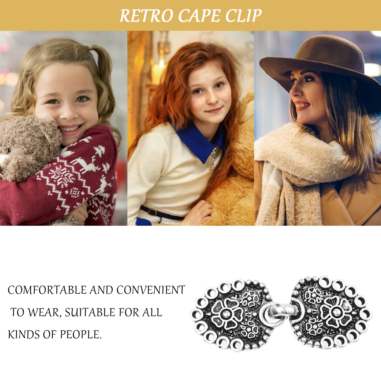 

Cape Buckle Retro Cheongsam Button Vintage Fastener Durable Alloy Accessory For Cardigan Cloak Jacket Outwear Decor