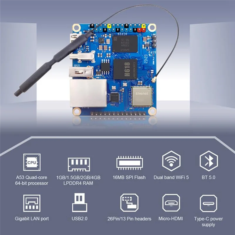 لوحة تطوير Orange Pi Zero 3 2GB + لوحة توسيع H618 Wifi5 + BT 5.0 لأجهزة أندرويد 12 Debian12 Ubuntu22.04 متينة #3