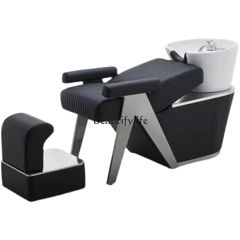 

New Barber Shop Shampoo Chair Salon Flush Ceramic Deep Basin for Hair Salon