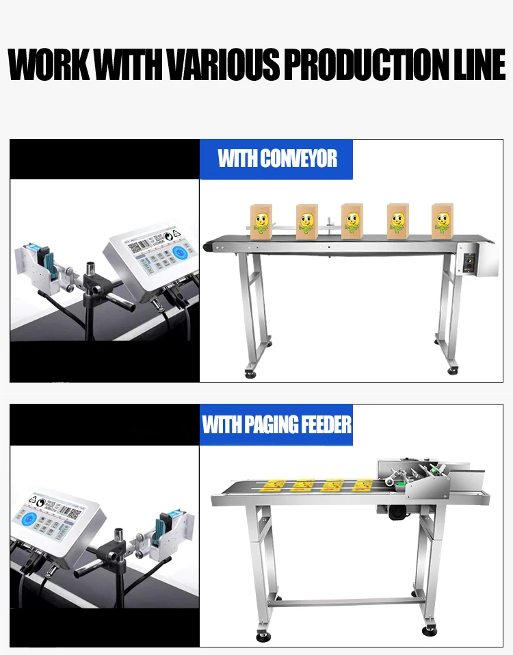 Good Quality Food & Beverage Package Applicable Industrial Online TIJ Date Code Batch Text Inkjet Printer With Big Screen