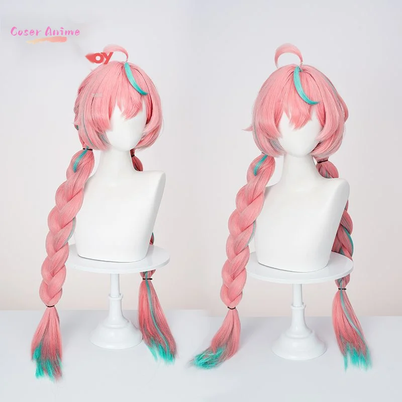 جينشين إمباكت فاريسا شعر مستعار كوسبلاي وردي أزرق مزدوج ذيل حصان ناتلان جماعي الكثير من الآكل الكبير حفلة الهالوين للنساء والفتيات