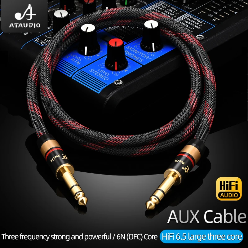 High Quality 6.35mm TRS Instrument Guitar Cable 6.35 Stereo Jack 1/4 TRS Male to Male Cable Unbalanced  Cord for Amplifier Mixer