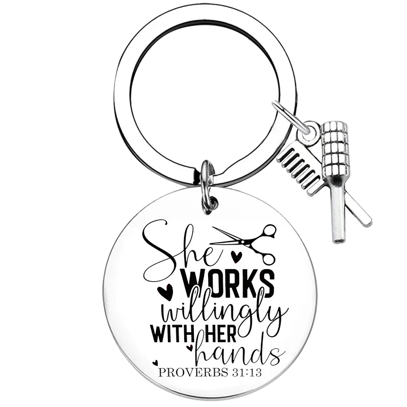 Hair Stylist Hairapist Gift Keychain Hairdresser Gift Key Rings Barber coworker gift