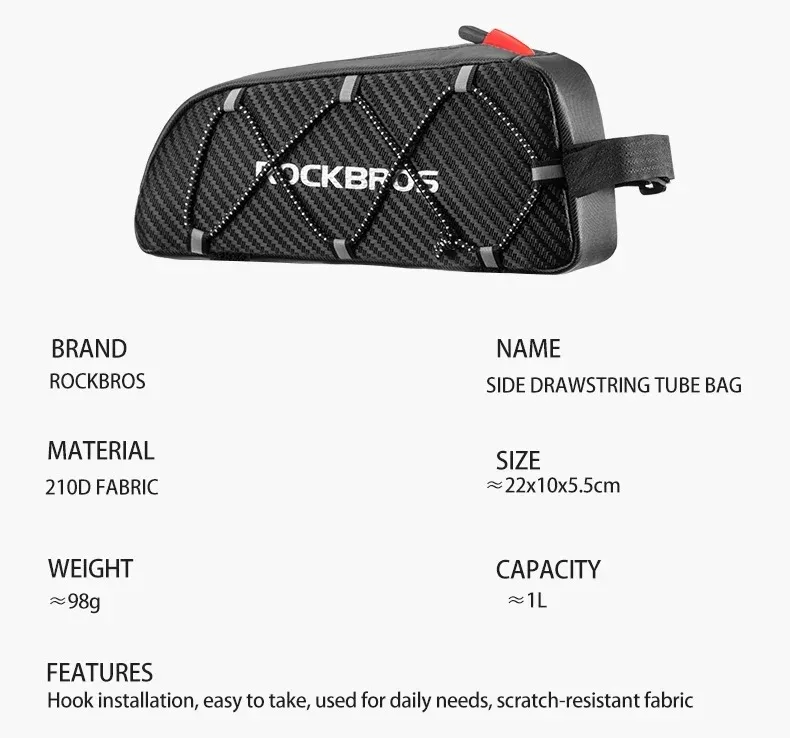 ROCKBROS Fahrradtasche Wasserdicht Reflektierend Vordere Oberrohr-Tasche Ultraleichte Fahrradtasche Radfahrtasche Touren-Ausrüstung – Detail 8