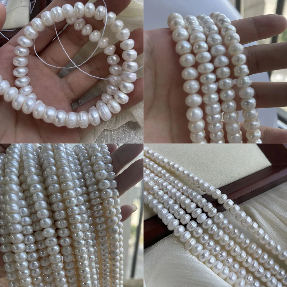 

AA 8-9mm Bread Shape Natural Freshwater Pearls Loose Beads for Needlework Jewellery Making DIY Necklace Bracelet Accessories