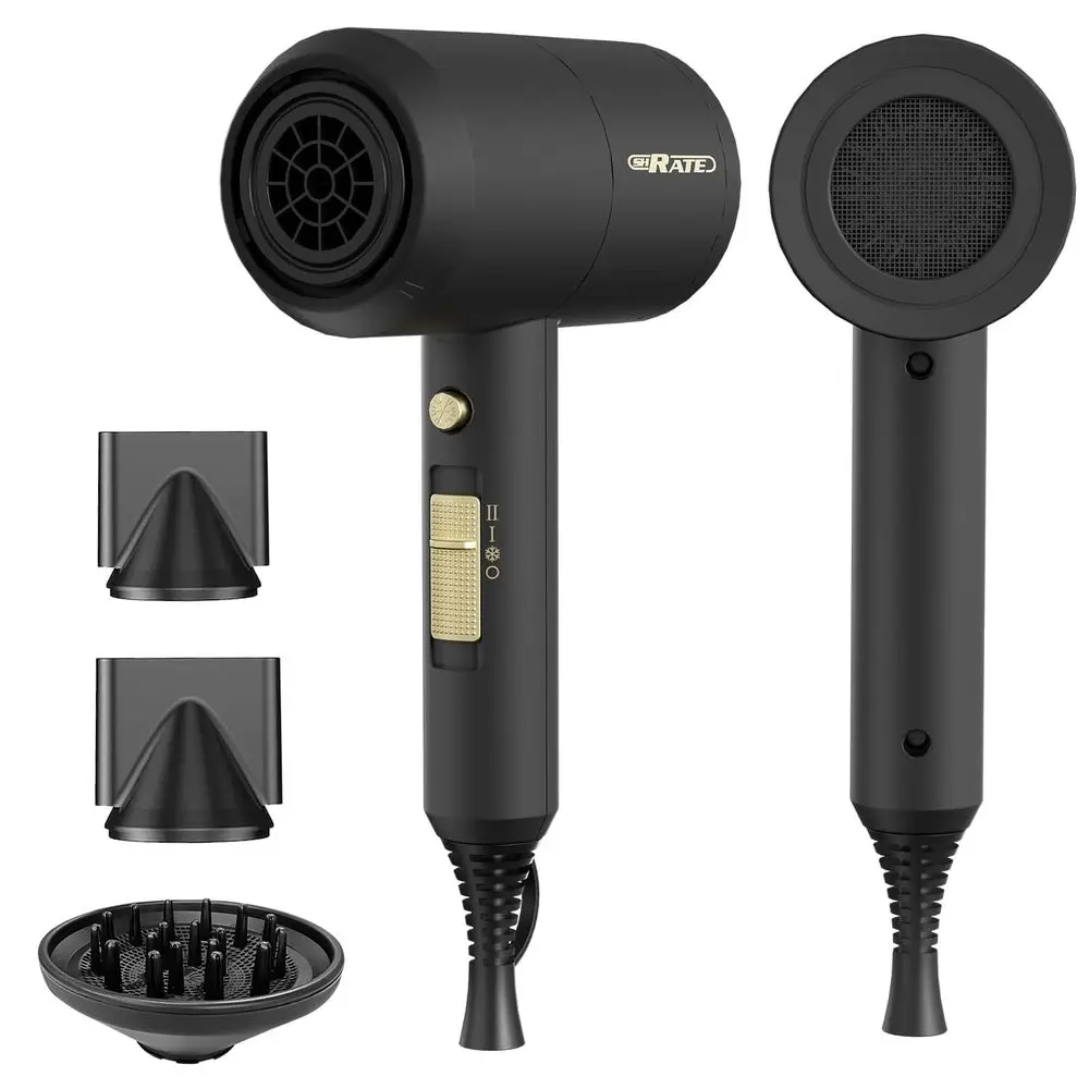 

Portable Ionic Hair Dryer with Diffuser for All Hair Types - Low Noise, Gentle on Sensitive Hair