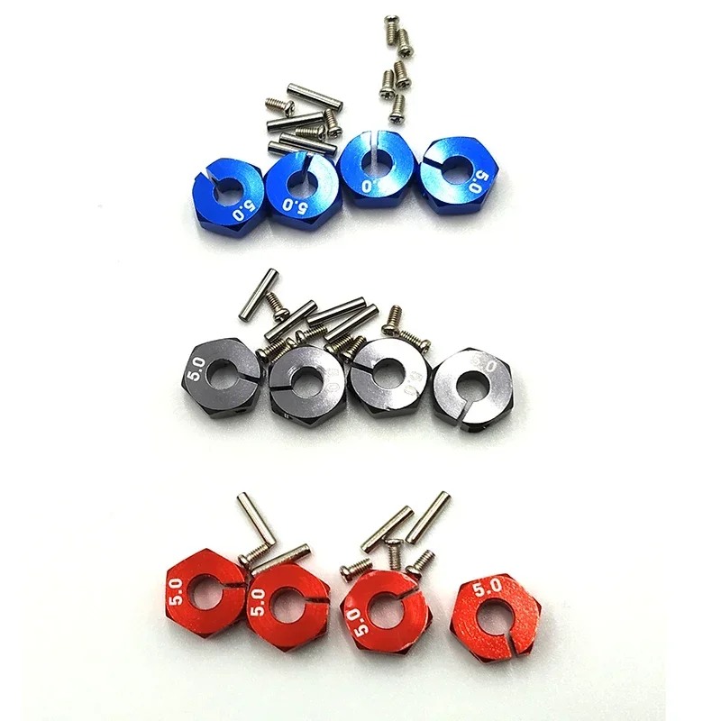 

4 Pcs Aluminum 5/6/7mm Wheel Hex 12mm Drive Hubs With Pins Screws For RC Car Crawler Trucks HSP HPI Tamiya Trxs Slash