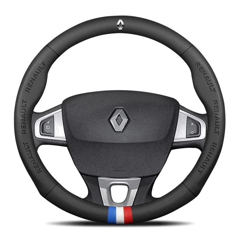 Car Carbon fiber Leather Steering Wheel Cover For Renault Megane 3 Clio Talisman Laguna Sandero Kangoo KWID Duster kadjar Captur