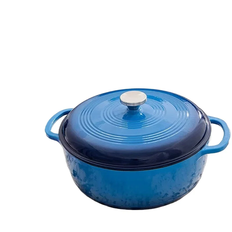 

Colored enamel cast iron Dutch oven casserole with lid