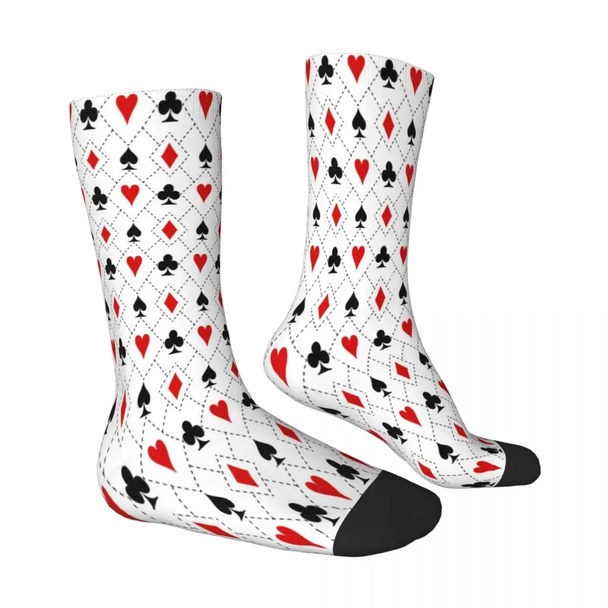 Playing Cards Suit Symbols Pattern Socks Male Mens Women Spring Stockings Polyester