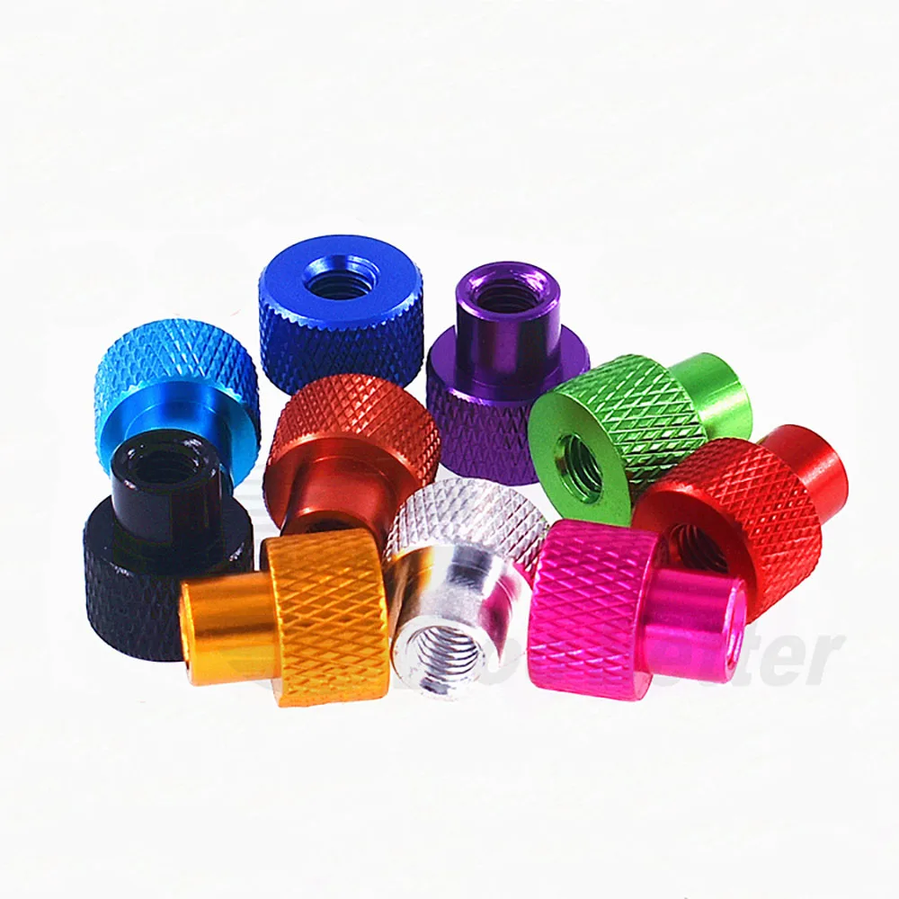 2/5Pcs UNC 6# 1/4 3/8 Inch Colourful Aluminium Alloy Hand Tighten Knurled Thumb Nut for FPV RC Car Parts Hardware