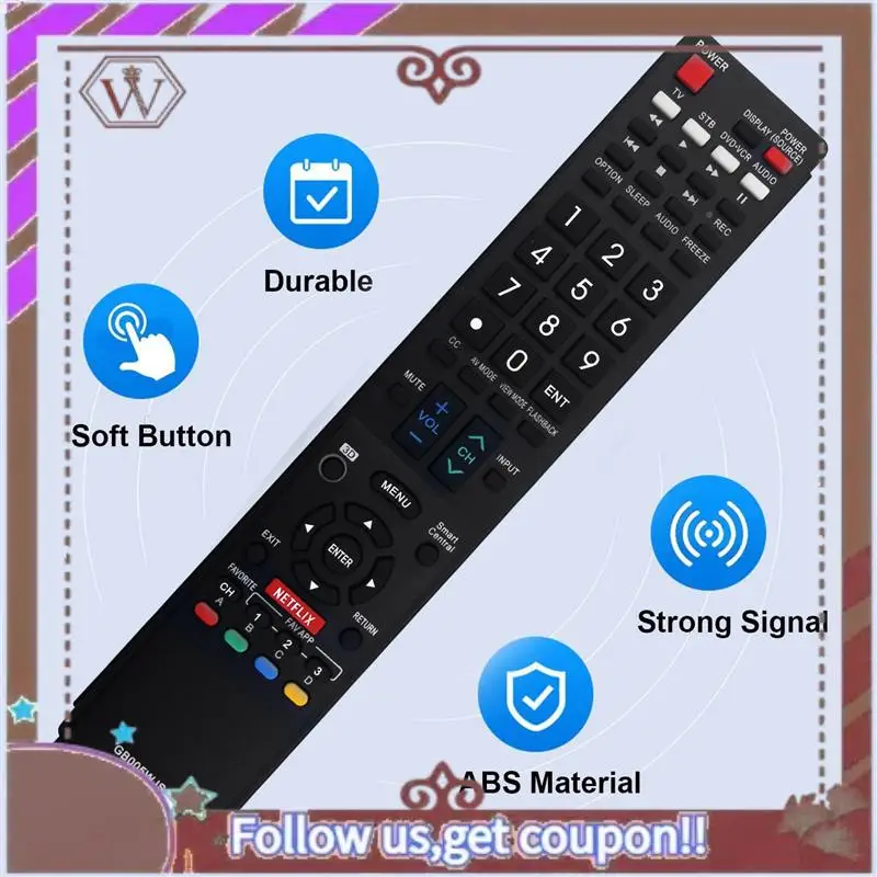 ABBG-1 шт. пульт дистанционного управления GB005WJSA черный пластик для телевизора Sharp AQUOS GB004WJSA GA935WJSA GA890WJSA GB105WJSA пульт дистанционного управления