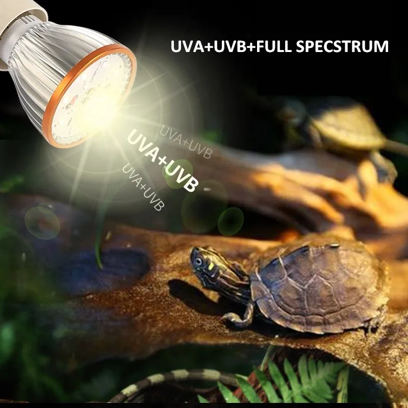 UVA+UVB Reptile Light Full Spectrum 5.0/10.0 Light Bulb LED UV Lamp for Turtle Lizard Snake Heater Bulb Terrarium Lamp 육지거북