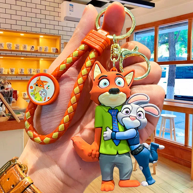 ثنائية الأبعاد شخصية أنيمي الإبداعية الكرتون Zootopia لطيف المفاتيح جودي ونيك المدرسية المفاتيح قلادة مفاجأة هدية