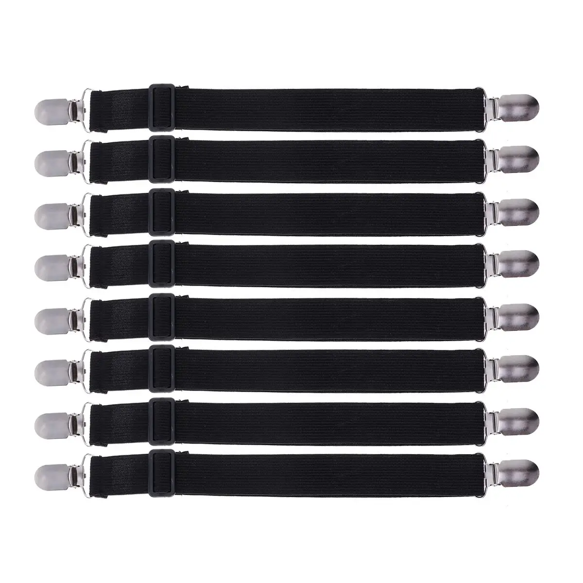 

8 Pcs Bed Sheet Clips Gripper Fasteners Holder Elastic Adjustable Buckles Duvet Tongs Band Cover Mattress Straps Keeper