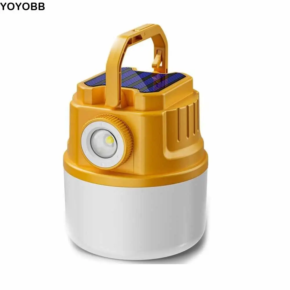 

4 Modes Solar Outdoor Lamp Battery Display Waterproof Outdoor Camping Light Rechargeable Strong Brightness Tent Light