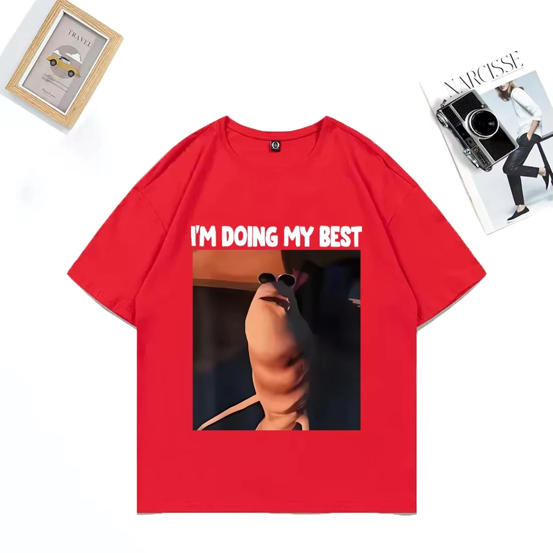 الرجال النساء تي شيرت غير رسمي القطن قصير الأكمام تي شيرت ملابس عالية الجودة مضحك أنا أفعل أفضل ماركوس دودة ميمي تي شيرت #2