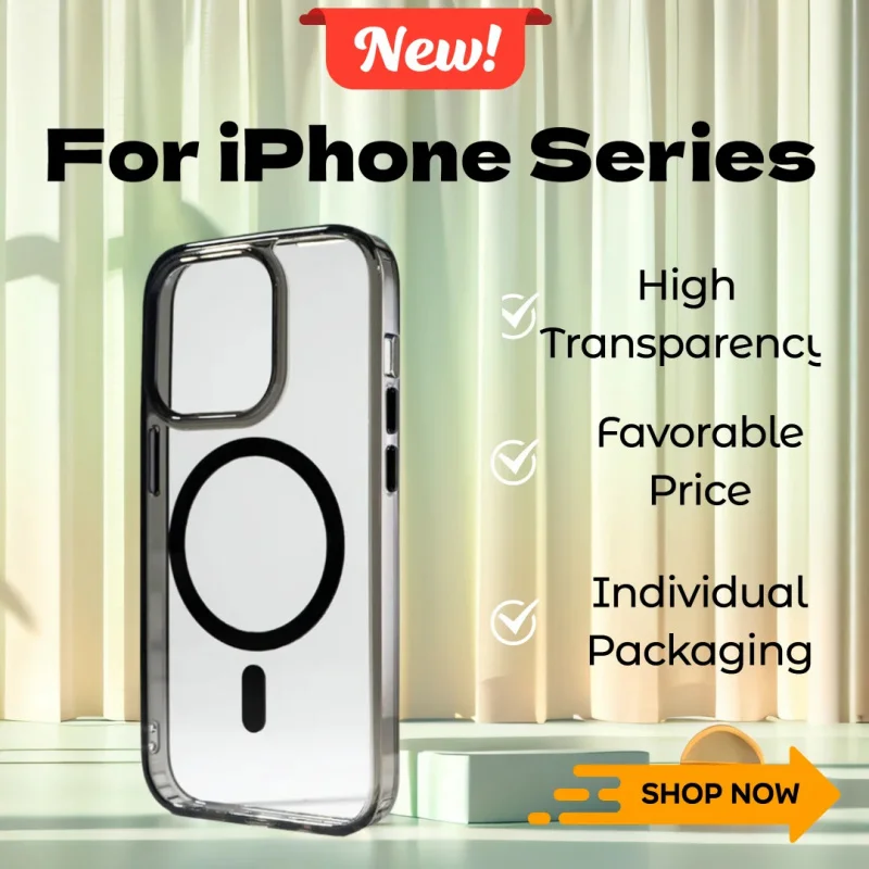 

Лидер продаж для Apple iPhone 17, чехол с высокой прозрачностью Magsafe 16, 15, 14 Pro Max, чехлы для телефонов, полное покрытие, высокое качество