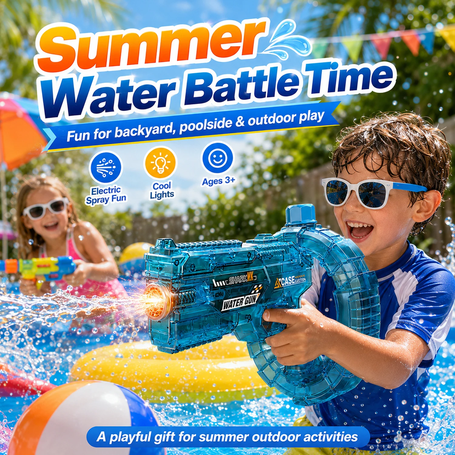 Electric Water Guns For Adults Powerful Squirt Automatic Water Suction Water Blasters Summer Outdoor Beach Toy For Boys Kid Gift image 3
