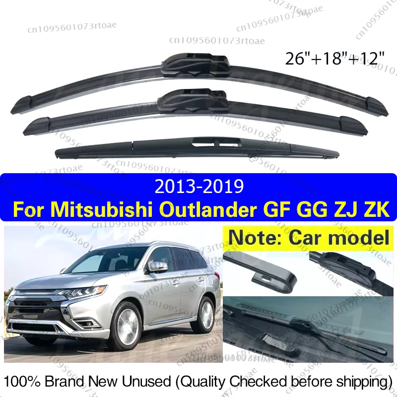 

For Mitsubishi Outlander GF GG ZJ ZK 2013 - 2019 Front Rear Wiper Blades Brushes Cutter Accessories J Hook 2014 2015 2016 2017