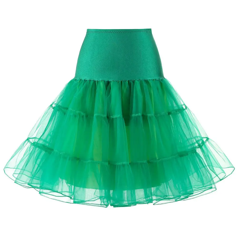 YOUXI Kurzer Tutu Petticoat Krinoline 50er Jahre Swing Vintage Tutu 26" Retro Unterrock Petticoat Fancy Net Rockabilly 8