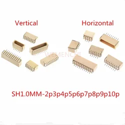 10Pcs JST SH1.0 SH 1.0mm Pitch 2/3/4/5/6/7/8/9/10 Pin Connector Horizontal / Vertical SMD DIP Pin Header 2P3P4P5P6P7P8P9P10P