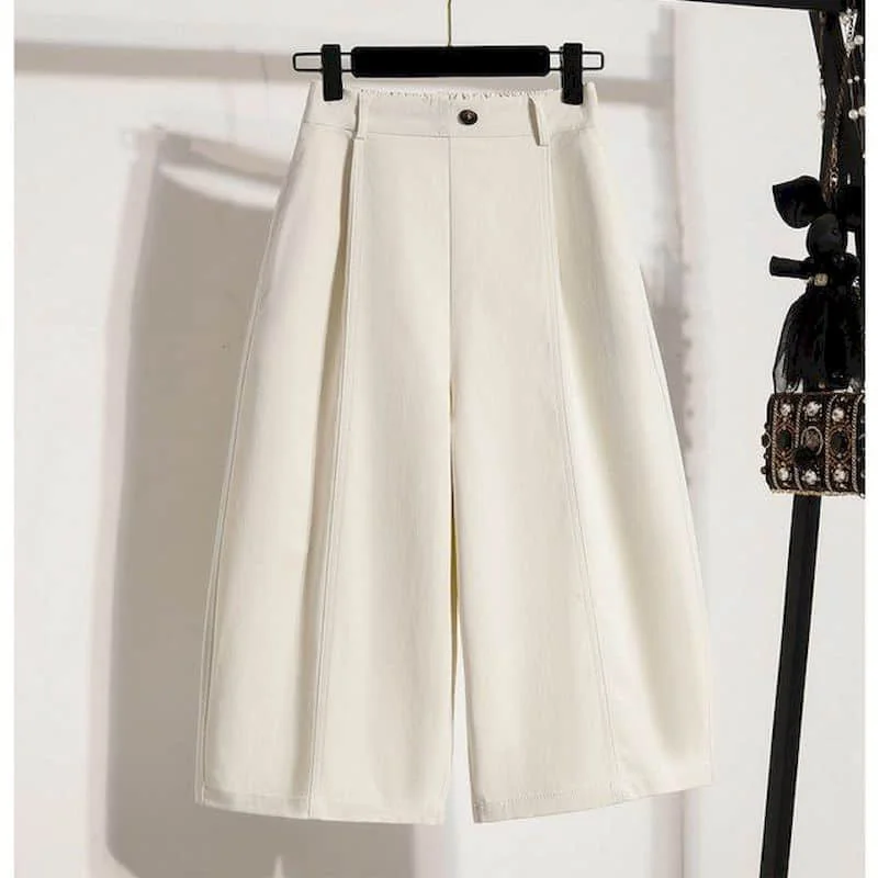 Wide Leg Pants 2026 Summer Sale Casual Capri Baggy Pants Korean Style Elastic Waist Trousers Vintage Sweatpants Women Clothes