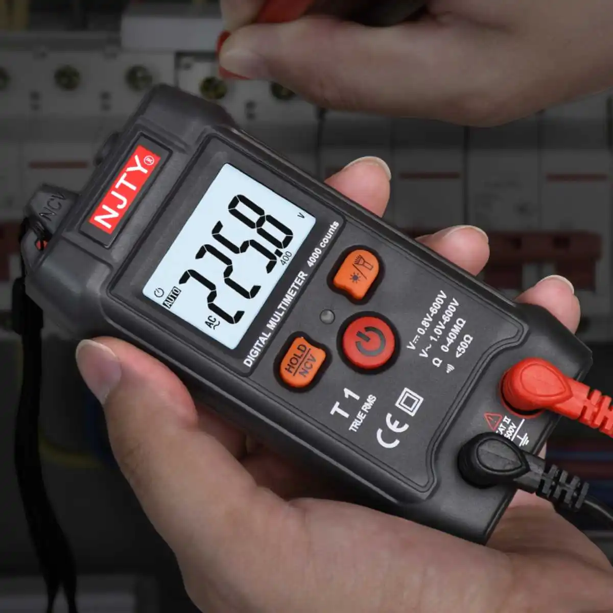 Mini multímetro Digital inteligente, probador RMS, voltímetro de 4000 recuentos, rango automático, prueba de voltaje, continuidad, resistencia NCV para el hogar