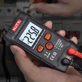 Inteligente mini multímetro digital testador rms 4000 contagens voltímetro faixa automática teste tensão resistência de continuidade ncv doméstico