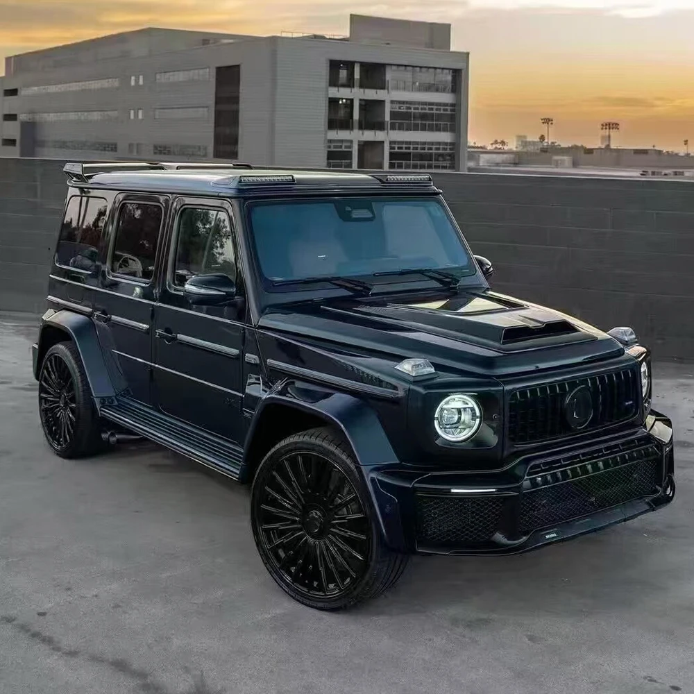 Gloss Black W464 Style Conversion Kit for G-Wagon W463 G500 G63 2004-2018 Night Package Bumper Grille Lights