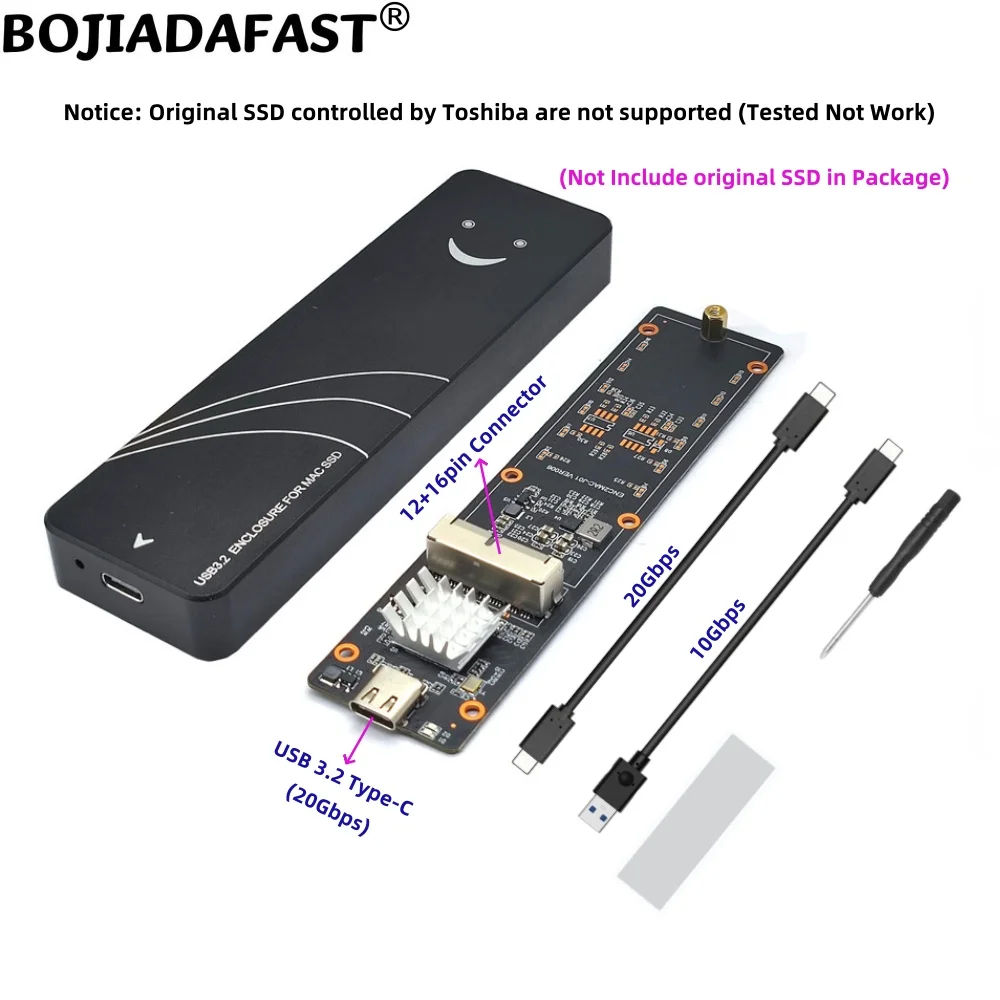 20Gbps USB 3.2 Typ-C zu 12+16-Pin Original SSD-Gehäuse Datenkabel für 2013 2014 2015 2016 2017 MacBooks Air Pro