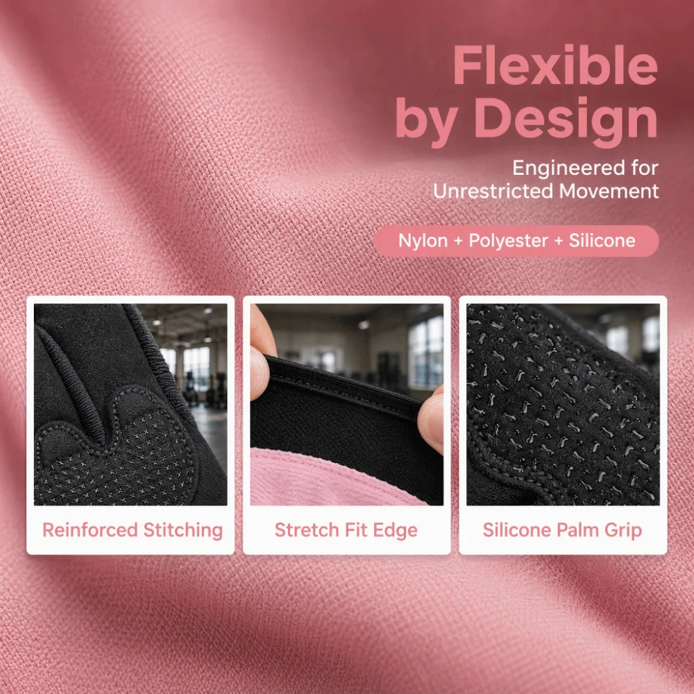 2pcs Non-Slip Grip Workout Gloves Breathable Fabric Padded Palm Weightlifting Gloves Reinforced Stitching Adjustable Wrist Strap