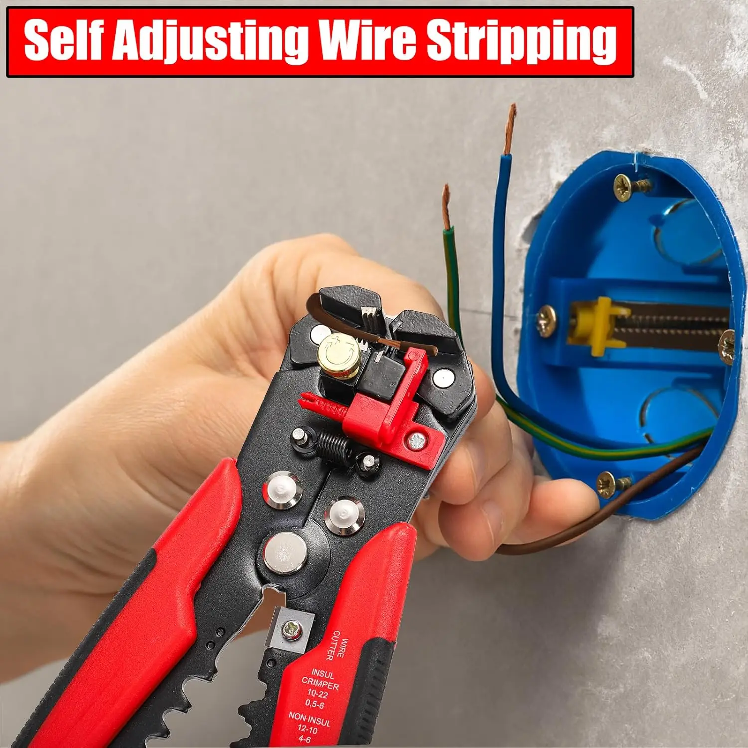 Self-Adjusting Wire Stripper Cutter,3 in 1 Wire Stripping Tools,for Electrical Wire Stripping,Cable Cutting,Crimping Tool