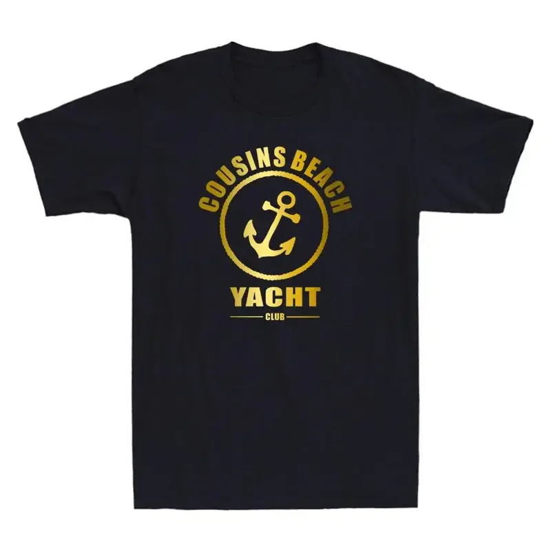 Cousins Beach Yacht Club Funny Anchor Humor Quote Golden Men'S T Shirt