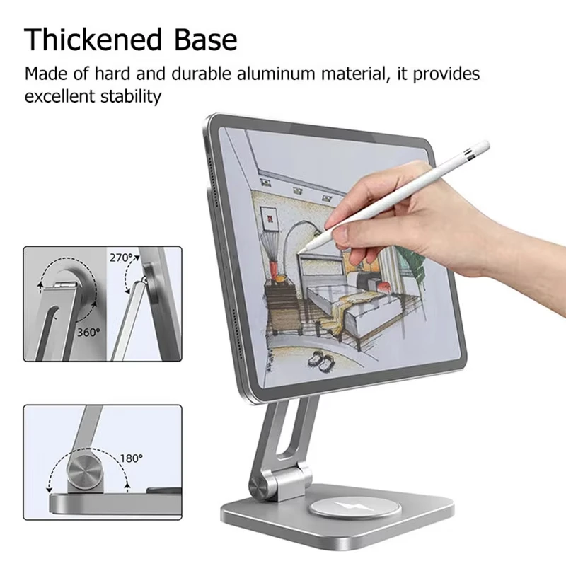 

Подставка для планшета Pro 11 дюймов, левитация, магнитная подставка для планшета с вращением на 360 градусов, портативная настольная подставка из алюминиевого сплава