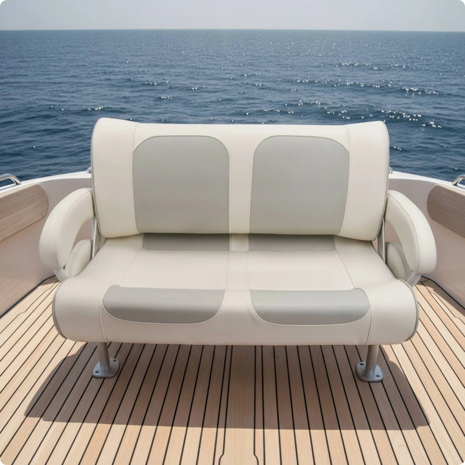 Marine Sofa Padded Double Boat Seat Double Seat Compact Seating Tough for Yacht Owners, Boats, Yachts