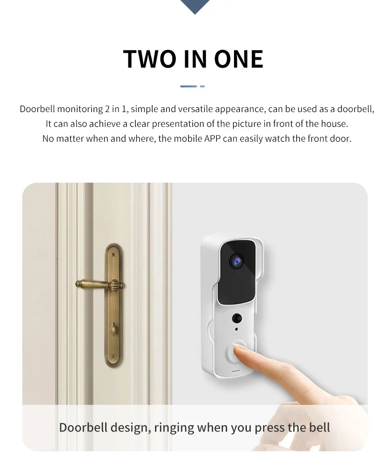 2MP 1080P Tuya/Ubox 155กว้างมุมยาวสแตนด์บาย WIFI Doorbell Intercom ประตูวิดีโอโทรศัพท์ Doorbell ภาพประตู Bell