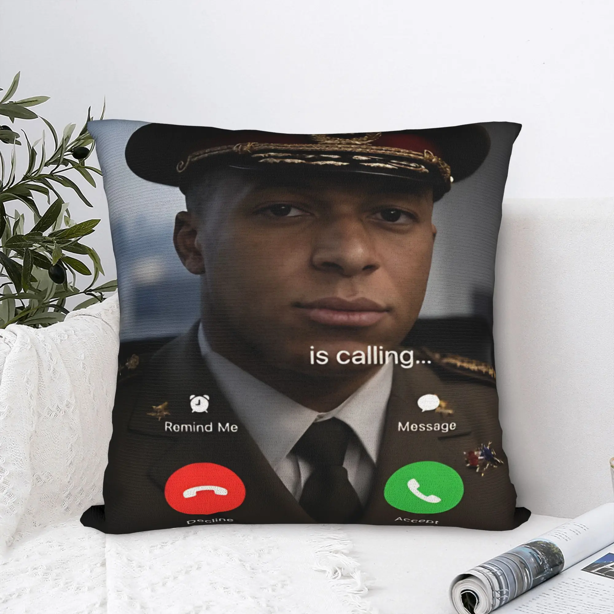 Kylian Mbappe Is Calling Phone Screen Meme Pillow Case  Morden Pillow Cover Design Pillowcases For Living Room Chair