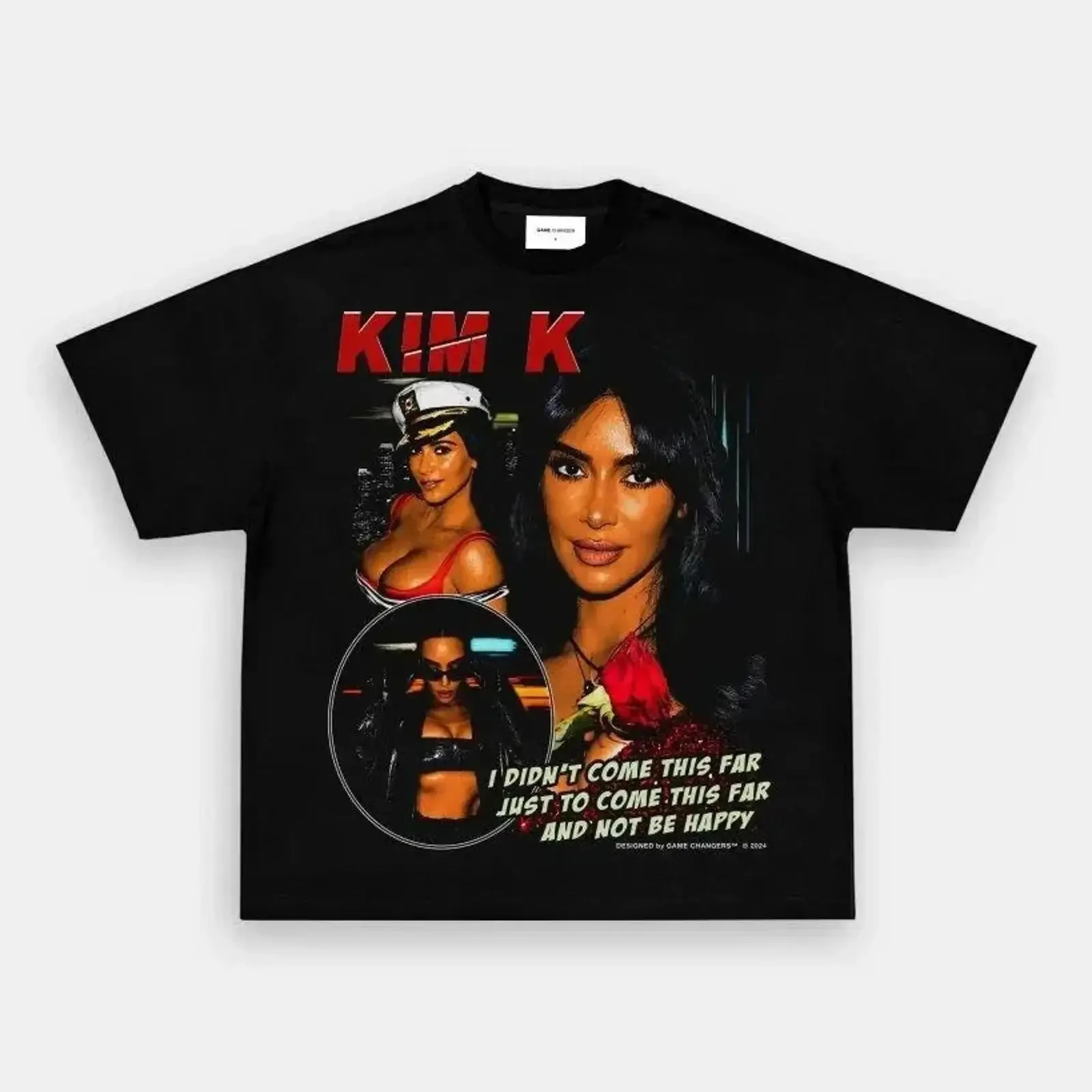 Kim K T Shirt Using 100 Cotton For Fans vintage Washed designer clothes Breathable Versatile Slightly Casual Stylish Unisex