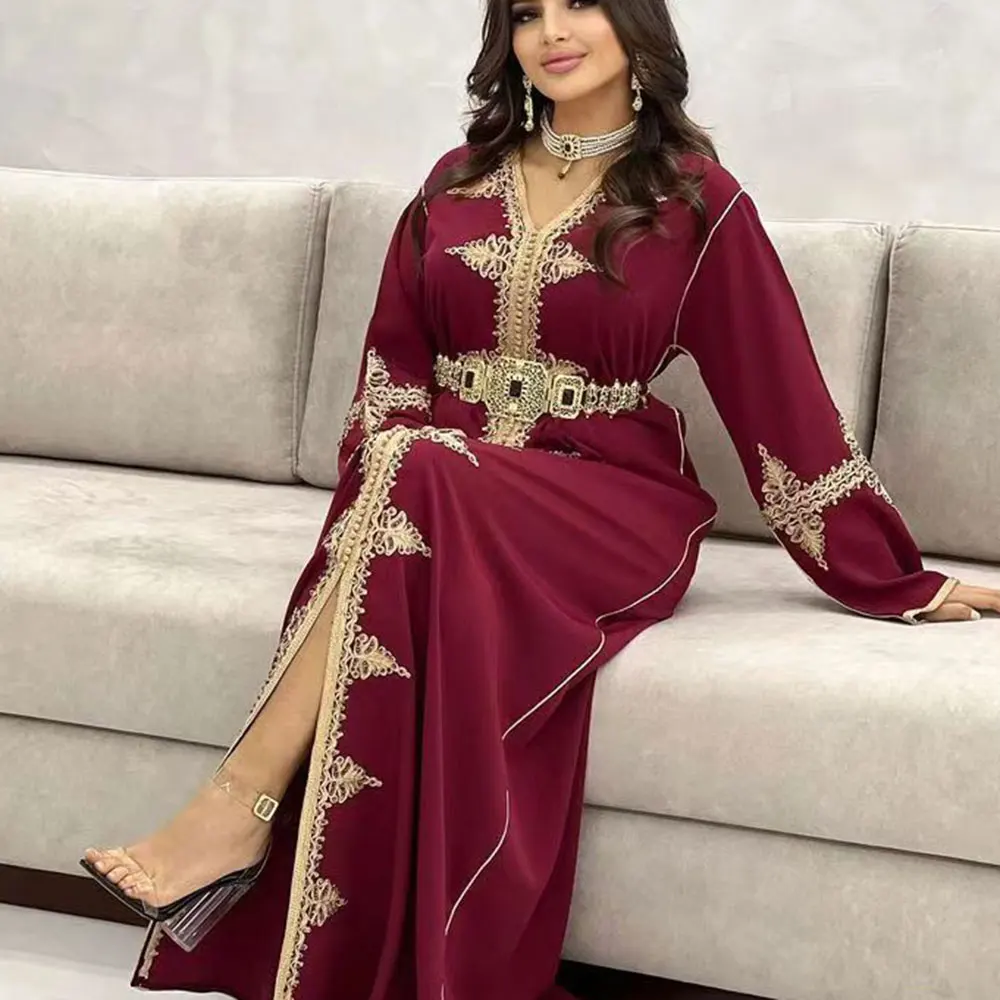 حزام حبل يد ذهبي اللون الجزائر المغرب حزام قفطان للنساء كريستال مجوهرات الزفاف مهرجان عربي بيجو