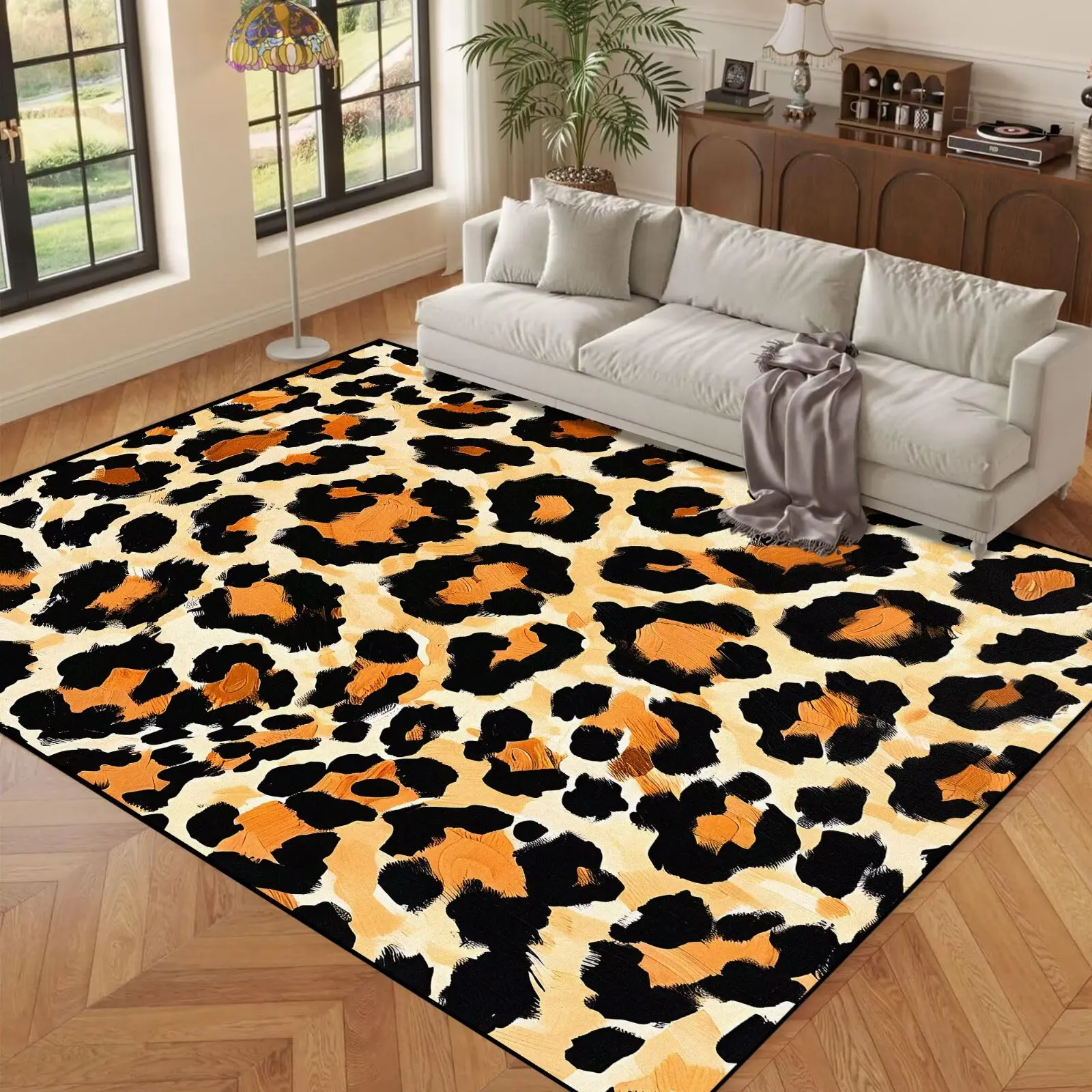 

Leopard Print Area Rugs for Bedroom Nursery Laundry Living Room Dorm Carpet Entryway Hallway Home Decor Doormat Throw Rug
